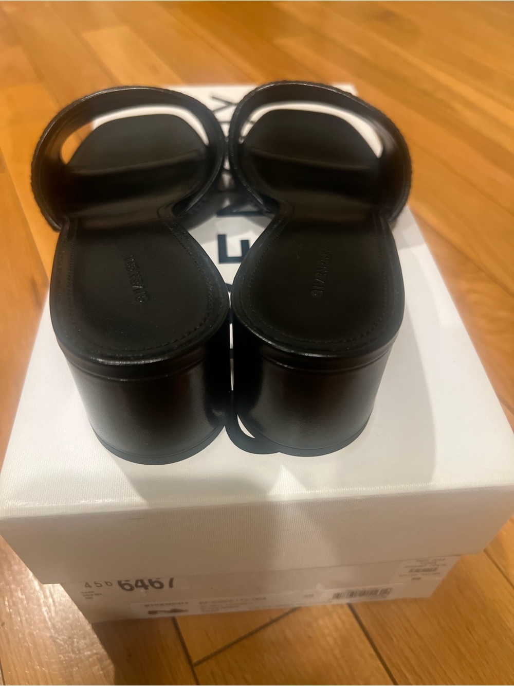 Givenchy Black Logo Raffia Slide Sandals - Picture 2 of 5